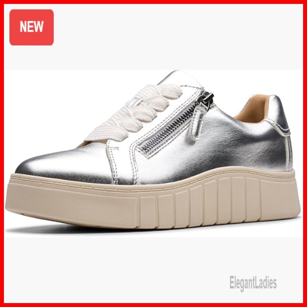 Platform Fashion Sneakers with Chunky Sole and Zip Entry